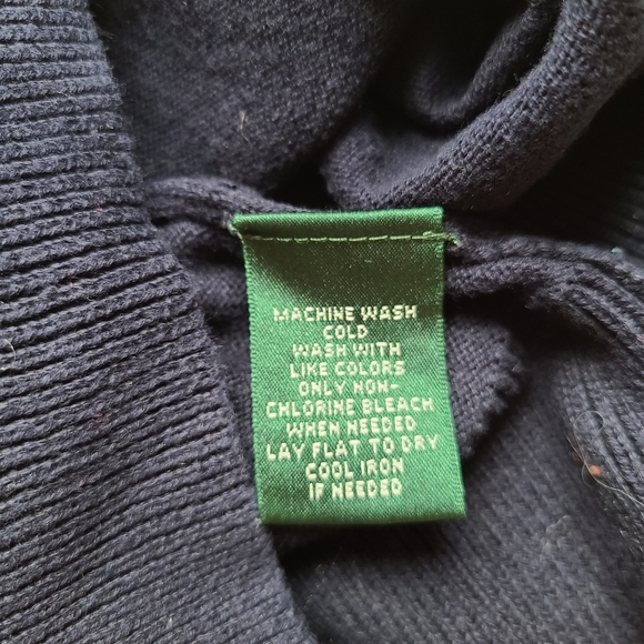 Ralph Lauren blue 3/4 sleeve sweater size medium - Picture 3 of 5